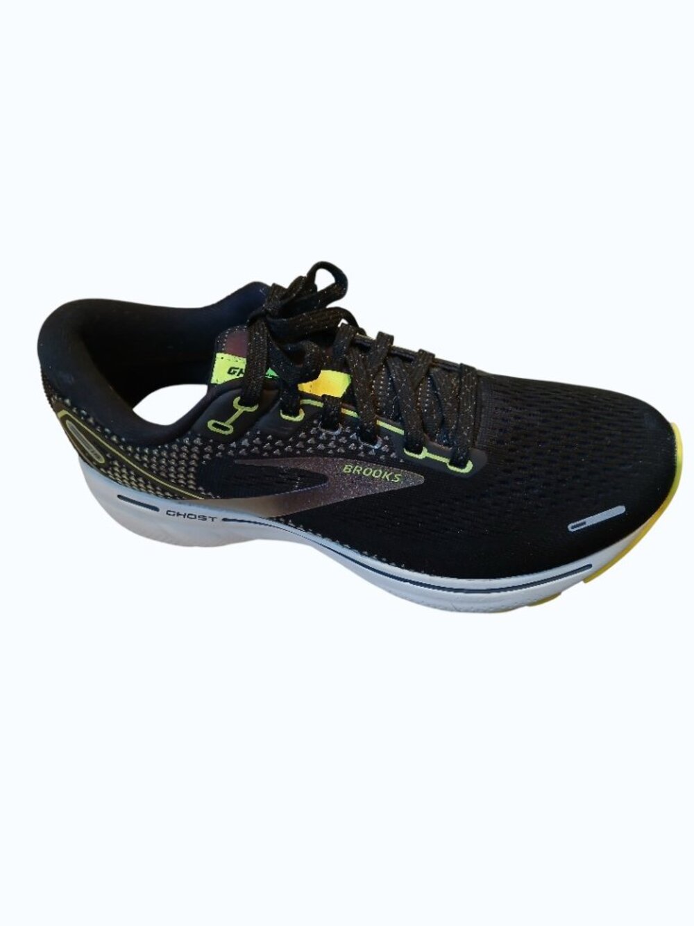 BROOKS GHOST 14 Black & Neon Yellow Running Shoes - Like New - Picture 5 of 12